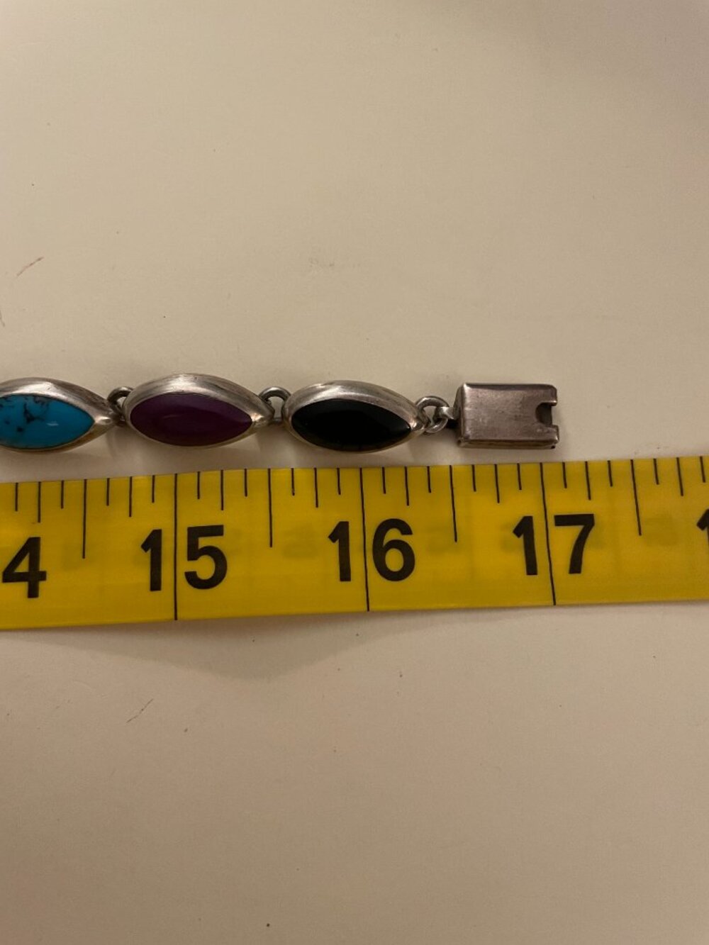 Vintage Taxco Sterling Silver Necklace 16-16.5" Multi Stone 78 grams 925 Mexico - Picture 8 of 11